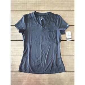 Med‎ Couture Touch Pewter Gray XS Women’s Scrub Top MC7448 V-Neck 1 Pocket